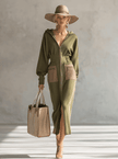 Green Long Sleeve Maxi Dress | Evening Dress
