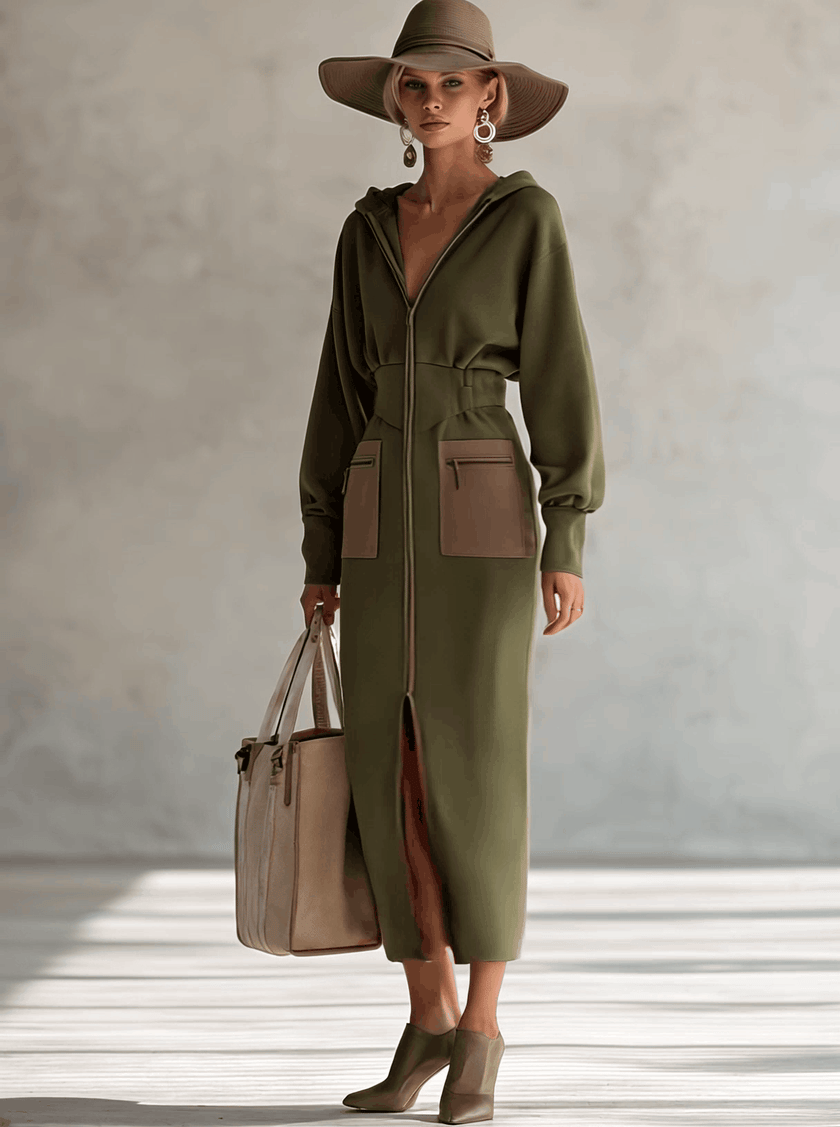 Green Long Sleeve Maxi Dress | Evening Dress