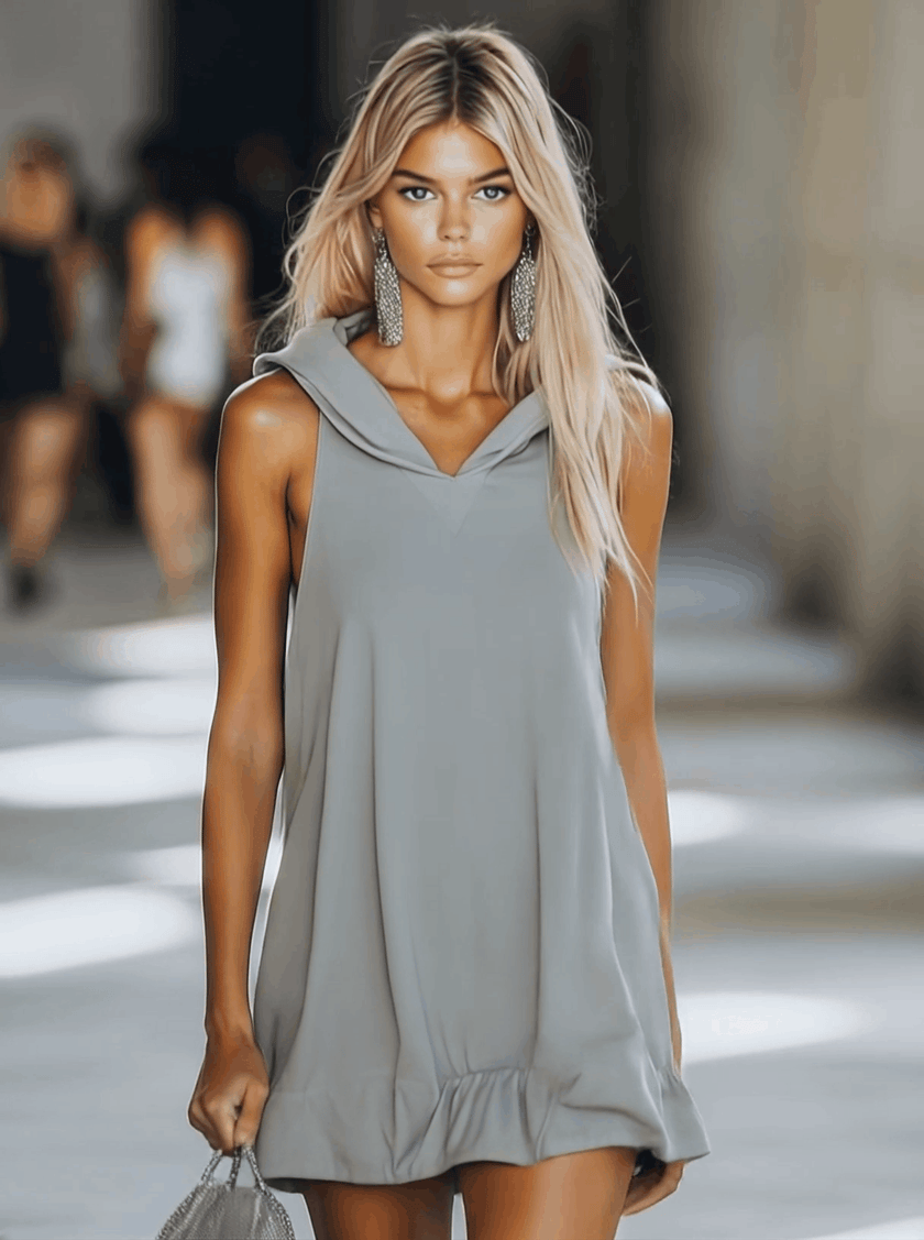 Grey Sleeveless Mini Dress | Casual Dress