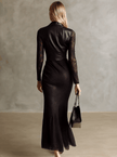 Red Faux Leather Maxi Dress | Evening Dress