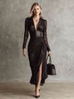 Red Faux Leather Maxi Dress | Evening Dress