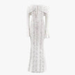FJØRNA off-shoulder lace maxi dress for women featuring elegant evening and formal wear style with flowing fabric and intricate lace details.