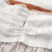 FJØRNA off-shoulder lace maxi dress for women, elegant evening and formal wear with intricate lace details.