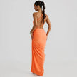 FJØRNA one-shoulder ruched women's maxi dress in elegant summer style, perfect for special occasions and evening wear.