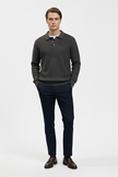 Men's High Stretch Knitted Jumper - Classic Polo Collar Comfort in Various Colors - 9