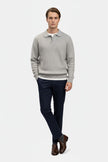 Men's High Stretch Knitted Jumper - Classic Polo Collar Comfort in Various Colors - 6
