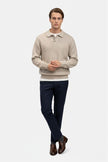 Men's High Stretch Knitted Jumper - Classic Polo Collar Comfort in Various Colors - 3