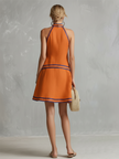 Orange Linen Sleeveless Mini Elegant Dress Elegant | Evening Dress