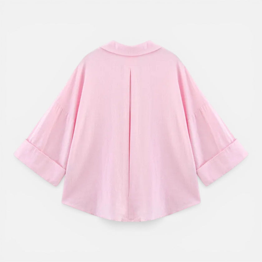 FJØRNA women's lightweight summer blouse with loose fit, casual vacation shirt, featuring breathable fabric and relaxed style.