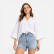 FJØRNA women's lightweight summer blouse with loose fit, perfect for vacation, featuring breathable fabric and casual style.