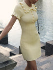 FJØRNA women's mini dress with a classic Peter Pan collar, perfect for party and daytime wear, shown in a stylish front view.