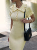 FJØRNA women's mini dress with a classic Peter Pan collar, suitable for party and day wear, stylish and comfortable.