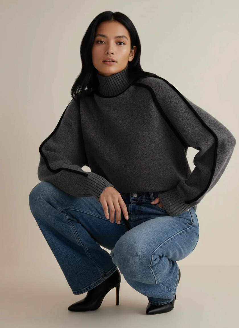 Elegant Knit Turtleneck Sweater - 16