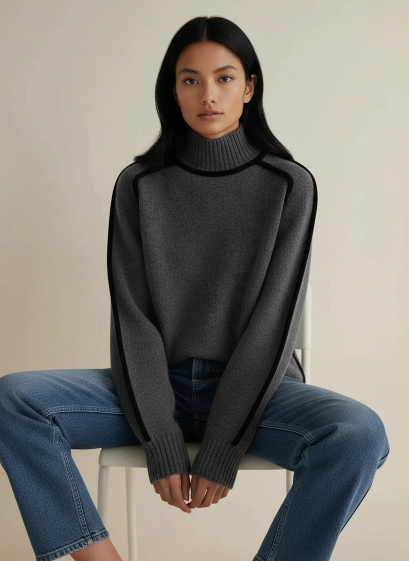 Elegant Knit Turtleneck Sweater - 17