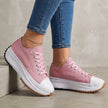 Pink FJØRNA women's orthopedic lace-up sneakers with supportive design, ideal for comfort and everyday wear.