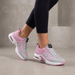 Pink FJØRNA women's orthopedic sneakers with knit upper and arch support, ideal for summer comfort and casual wear.