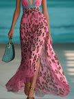 Pink Chiffon V-Neck Maxi Dress For Women