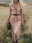 Pink Tassel Midi Dress | Casual Dress