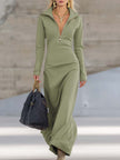 Pink V-Neck Maxi Dress | Evening Dress
