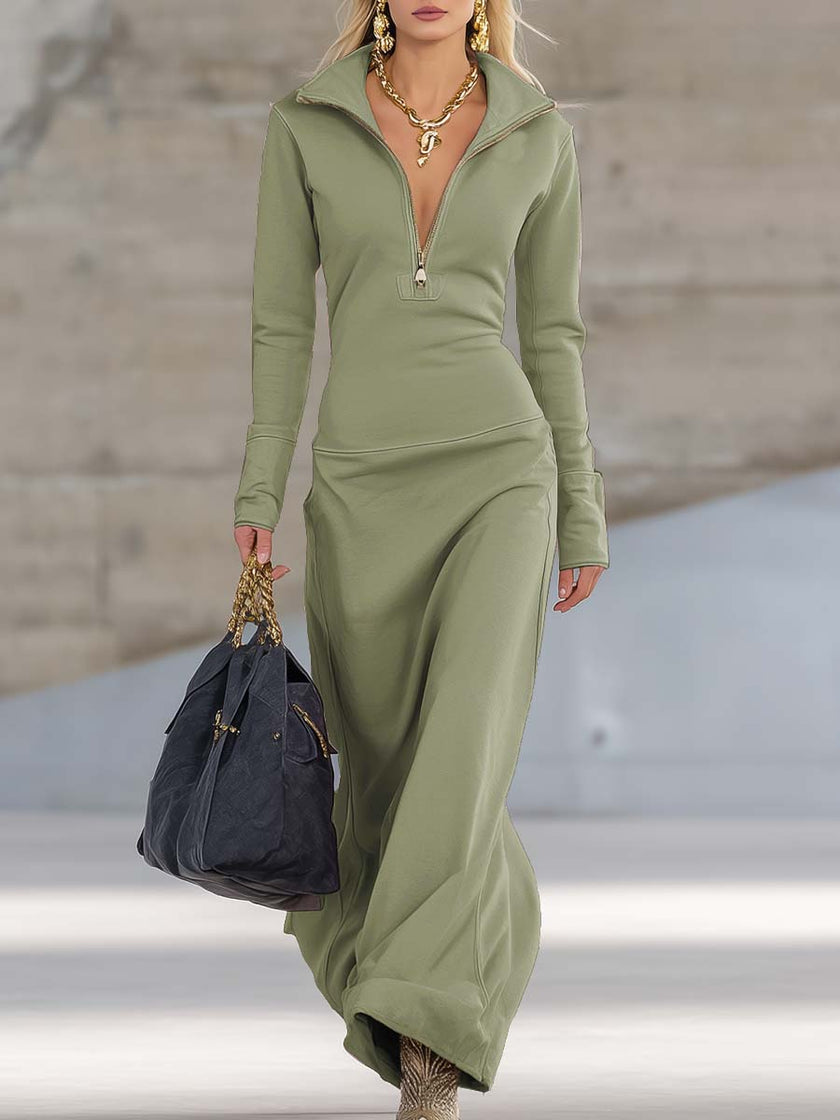 Pink V-Neck Maxi Dress | Evening Dress