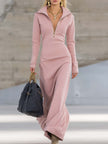 Pink V-Neck Maxi Dress | Evening Dress