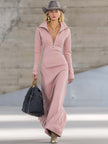 Pink V-Neck Maxi Dress | Evening Dress