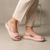Pink FJØRNA women's orthopedic wedge sandals with adjustable straps, designed for comfort and support.