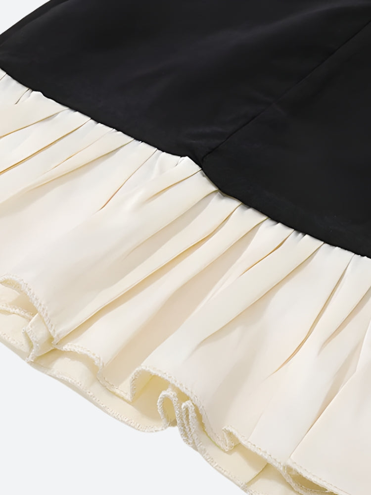 Pleated Hem Women's Mini Dress - Party & Day Style