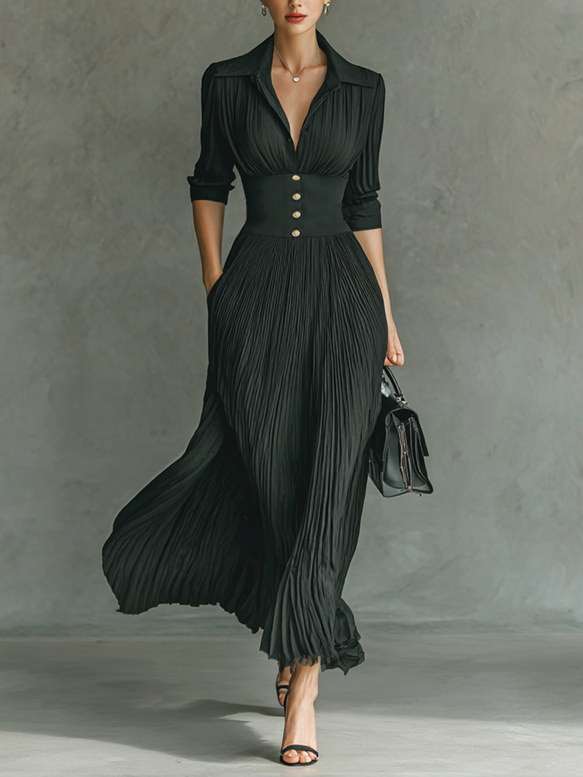 Pleated Maxi Dress For Women