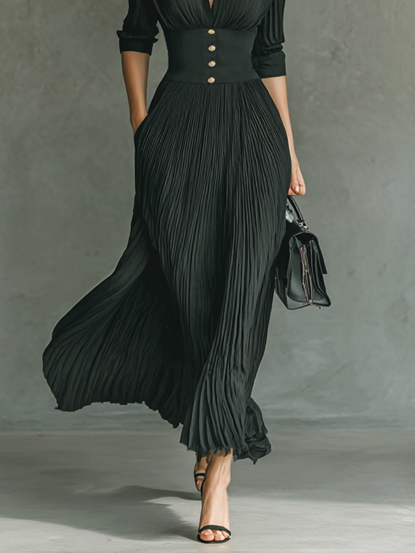 Pleated Maxi Dress For Women