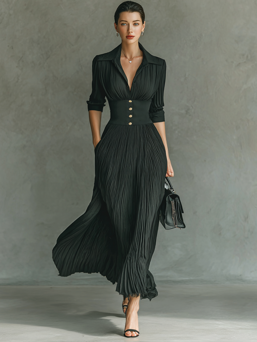 Pleated Maxi Dress For Women