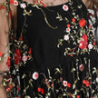 Plus size black embroidery lace dress with half sleeves, part of FJØRNA women’s two-piece set featuring a tie dress design.