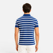 Men's striped polo shirt by FJØRNA, breathable, slim fit with a classic collar and comfortable fabric, perfect for casual wear.