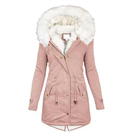 Helena | Women's Waterproof Long Winter Jacket with Fur-Trimmed Hood