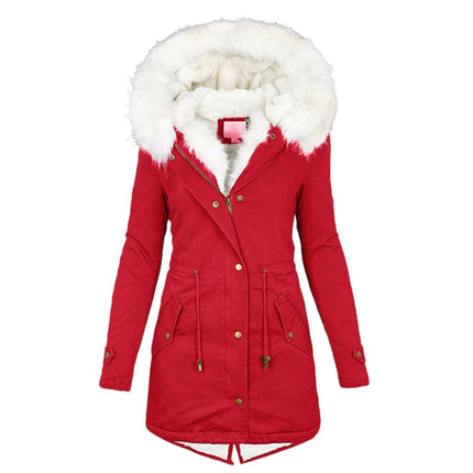 Helena | Women's Waterproof Long Winter Jacket with Fur-Trimmed Hood
