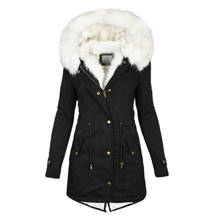 Helena | Women's Waterproof Long Winter Jacket with Fur-Trimmed Hood
