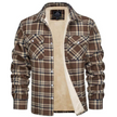 Men’s Checked Jacket - Button-Up - Warm Casual Outerwear