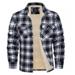 Men’s Checked Jacket - Button-Up - Warm Casual Outerwear