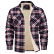 Men’s Checked Jacket - Button-Up - Warm Casual Outerwear