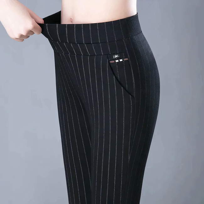 Women's All Season Trousers with High and Elastic Waist