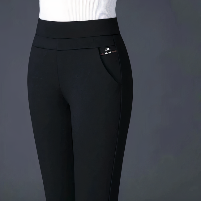 Women's All Season Trousers with High and Elastic Waist