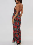 Red Rose Women's Maxi Dress - Summer & Special Occasions