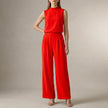 Red FJØRNA women's two-piece co-ord set with high waist and high neck, stylish and elegant for women’s fashion.