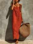 Red Linen Dress | Casual Dress