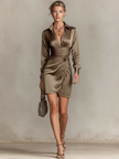 Red Satin Mini Dress | Evening Dress
