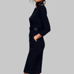 Women’s Chic Midi Dress – Elegant Sheath with Refined Collar - 2