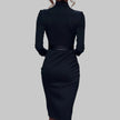 Women’s Chic Midi Dress – Elegant Sheath with Refined Collar - 3