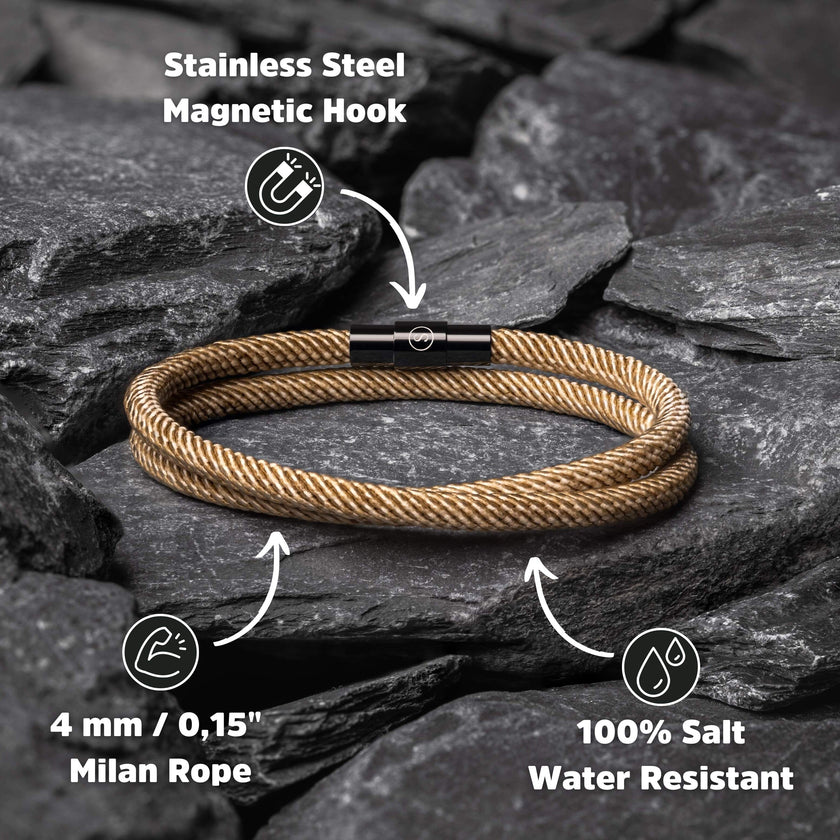 Ara - Milan Magnetic Rope Bracelet – Brown Edition