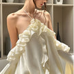 Rose Ruffled Women's Mini Dress - Party & Day Style