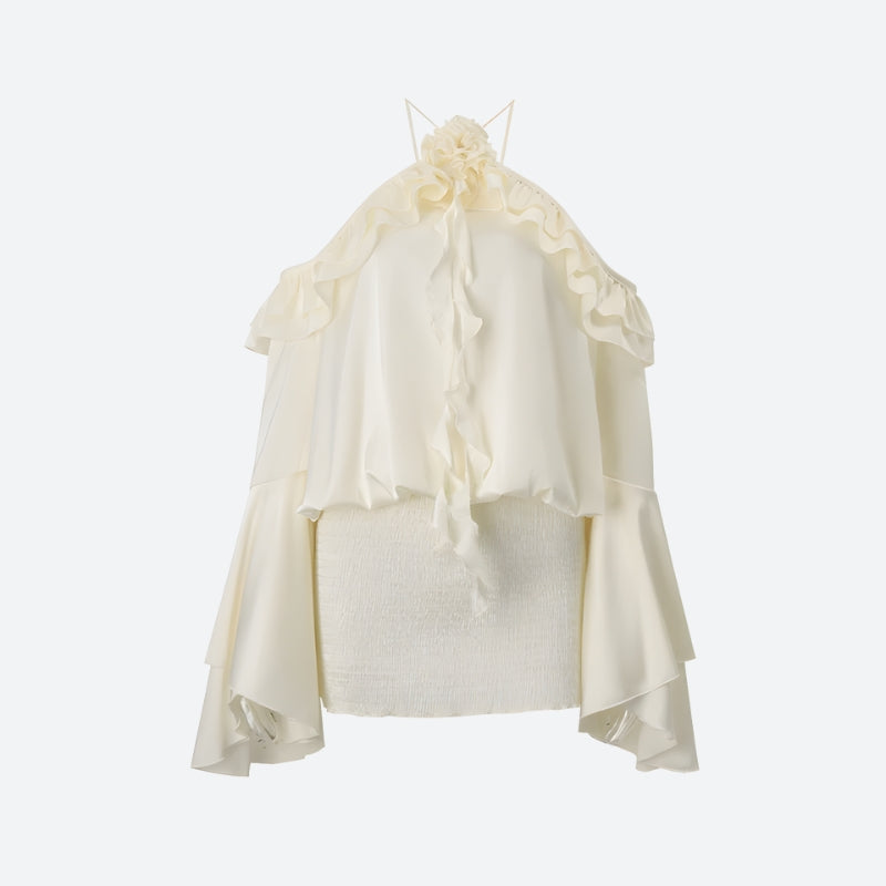 Rose Ruffled Women's Mini Dress - Party & Day Style